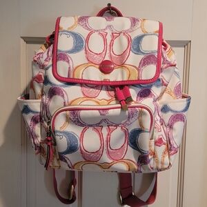 Coach Pink and Red Leather Bag